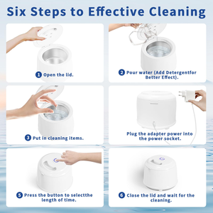 Bulk Order 200ml Retainer Ultrasonic Cleaner ODM 580pro Small UV Ultrasonic <b>Denture</b> Cleaner for Aligner Mouthground Brace - Product Image 2