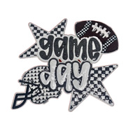 Patch en tissu grand format brodé lumineux en cuir de football pour le jour du match, à faire soi-même, fabriqué en Chine