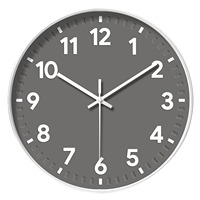 Jam Dinding Kuarsa Senyap 12 Inci Bulat Analog Bertenaga Baterai Minimalis Angka Putih Hitam Jam Gantung untuk Ruang Tamu