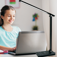 Lampe de bureau pliable moderne en aluminium avec commande tactile LED, chargement sans fil, flexible, simple, pour lecture, petite veilleuse électrique