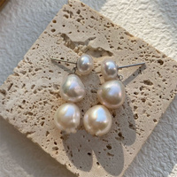 RE6407 Boucles d'oreilles perles d'eau douce baroques en argent 925 Bijoux de tempérament européen pour femmes Accessoires de mariage