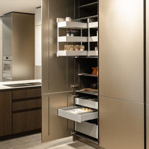 Juego de Muebles de <span class=keywords><strong>Cocina</strong></span> Modernos de Lujo con Acabado Lacado de Alto Brillo, Diseño Modular Personalizado, Gabinetes de <span class=keywords><strong>Cocina</strong></span> sin Tiradores con Isla - Product Image 4