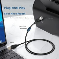 Câble de données USB B blindé à anneau magnétique pour imprimante, haute vitesse, extension universelle, anti-interférence, connexion stable, PVC
