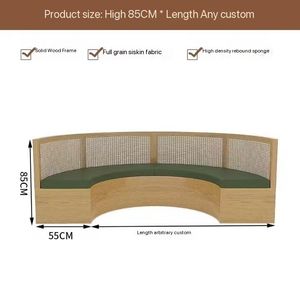 Meubles de restaurant de style luxueux <span class=keywords><strong>en</strong></span> forme de U, <span class=keywords><strong>canapé</strong></span> et table <span class=keywords><strong>en</strong></span> <span class=keywords><strong>rotin</strong></span> sur mesure, ensemble de chaises, <span class=keywords><strong>canapé</strong></span> mural <span class=keywords><strong>en</strong></span> bois massif - Product Image 6