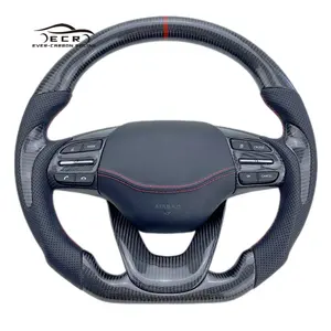 Volante in fibra di carbonio a fondo piatto personalizzato ECR di Ever-Carbon Racing per Kona Hyundai