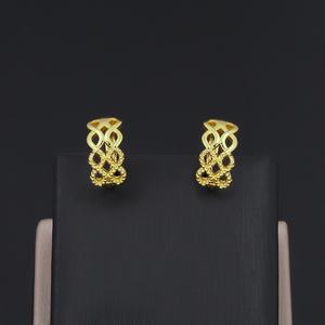 Boucles d'oreilles Huggie géométriques tendance pour femmes JXX Factory, plaquées or 24 carats, en laiton, prix de gros - Product Image 3