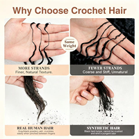 Extensions de cheveux humains bouclés au crochet, tresses sans nœuds, mèches de cheveux humains bouclés birmans pré-bouclées