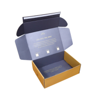 Boîte d'expédition en carton ondulé personnalisée avec logo imprimé, fermeture éclair et bande adhésive pour vêtements et chaussures