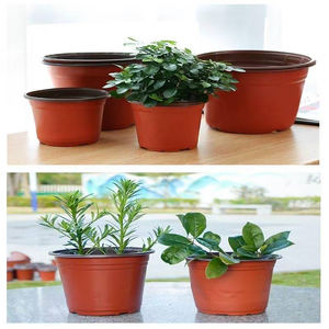 Pots de pépinière en plastique bicolore pour la maison et le jardin Contenant de plantes à fleurs et de graines de toutes tailles - Product Image 4