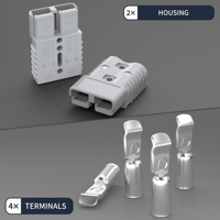 Connecteur rapide de batterie 175A 1/0AWG 12V-36V, prise de déconnexion rapide, câble d'alimentation de batterie, connecteurs, kit de câblage de treuil pour bateau et voiture