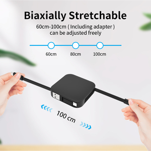Nouveau design – Câble de charge ultra-rapide USB-C 100W 60W, câble de données USB rétractable 4-en-1 3A pour <span class=keywords><strong>iPhone</strong></span> 17 16 15 14 - Product Image 2