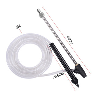 Pistola de agua de alta presión de 46 cm con manguera de 3 m y boquilla ajustable para lavado de autos, desengrasado y limpieza ligera - Product Image 1