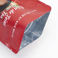 Sachet d'emballage en plastique de thé en feuille d'aluminium personnalisé pochette debout à fermeture éclair refermable pour quantité minimale de commande de thé de fleur 100 pièces