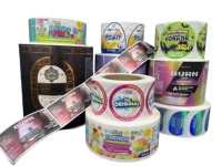Autocollant en vinyle auto-adhésif coloré, résistant à l'huile, rectangulaire/rond, impression UV, design personnalisé, cosmétique, petit MOQ, livraison rapide, prix usine