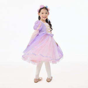 Fourniture en gros <span class=keywords><strong>de</strong></span> robes <span class=keywords><strong>de</strong></span> princesse sur le thème <span class=keywords><strong>de</strong></span> Raiponce pour filles, garniture en dentelle, costume sur mesure pour le Nouvel An, fête d'anniversaire - Product Image 3