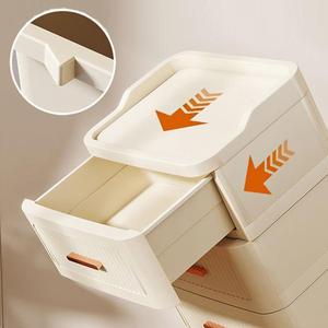 Cajonera <span class=keywords><strong>de</strong></span> Plástico <span class=keywords><strong>de</strong></span> Alta Capacidad, 4 Niveles, Beige, PP, Organizador que Ahorra Espacio, <span class=keywords><strong>Cajones</strong></span> <span class=keywords><strong>para</strong></span> Armario y Espacios Pequeños - Product Image 4