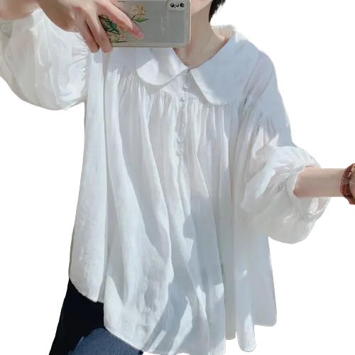 Blusa informal a la moda para mujer, camisa de encaje para primavera y otoño, nuevo producto