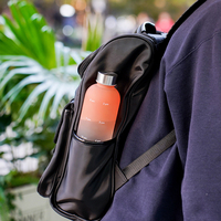Bouteille d'eau en plastique de 1000 ml avec marqueur de temps et logo personnalisé, couvercle en métal, goulot étroit, bouteille à boire en plastique personnalisée de 1 litre