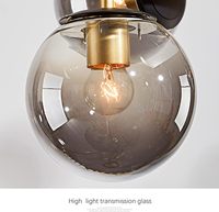 Lustre LED moderne scandinave nordique à plusieurs têtes, 6 lumières, boule de verre transparente, fer, salon, salle à manger, chambre à coucher, décoration intérieure