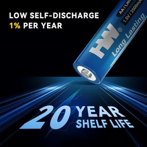 Batterie au lithium AA HW FR6 1,5 V 3500 mAh non rechargeable, durée de vie de 20 ans pour les appareils à forte consommation, vente en gros - Product Image 2