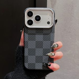 Coque de luxe pour homme, motif fibre de carbone, fine, mate, en PC, magnétique, pour iPhone 17 Pro Max, 17 Air, 16, 15 - Product Image 3