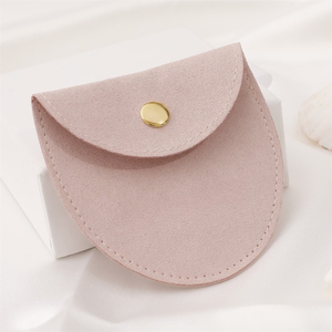 8*8cm Microfiber Jewelry Bags Personalized Jewelry Packaging Pouch Roubd Jewelry Pouch Bag With Logo - Product Image 5