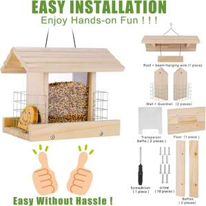 Açık havada asılı kuş besleyicileri: <span class=keywords><strong>Suet</strong></span> kafesleri ile ahşap besleyici, bahçe için mükemmel 5.5 lb, bahçe dekorasyonu - Product Image 6