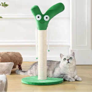 Griffoir pour chat avec clochette, griffoir en sisal pour chats, tour griffoir pour chat série Alimentation Mignonne, colonne à griffer pour chat - Product Image 1