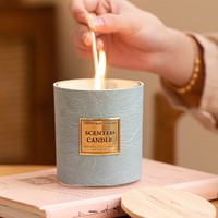 Bougie parfumée haut de gamme en cire de soja écologique sans fumée, faite à la main, dans un pot en céramique, ornement décoratif longue durée, style hôtelier pour la maison