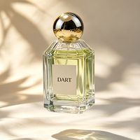 Flacon de parfum en verre transparent octogonal facetté avec bouchon sphérique, atomiseur de parfum vide, étiquette personnalisée, emballage cosmétique pour parfum