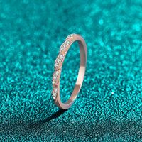 S925 argent Sterling Moissanite bague Champagne ondulation bande empilable anneau minimaliste étoile ensemble bijoux de mariage