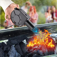 Souffleur électrique puissant 9733, DC 12V 1.2A avec contrôleur de vitesse, ventilateur portable pour barbecue, haute pression, haut débit d'air