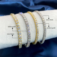 Collier ras-de-cou fantaisie en or 9K 14K 18K avec diamants CVD VVS cultivés en laboratoire, chaîne tennis