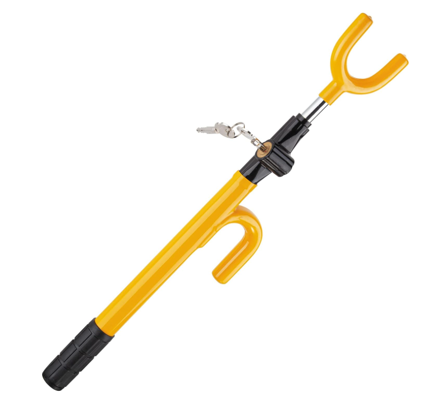 High-Quality Anti-Theft Steering Wheel Lock | Double Hook Hardened Steel Car Security Device