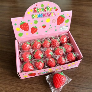 Ventilation and Stress Relief Flour Strawberries Squeezing Fun Fruit Extrusion Toy Soft and Chewy Q-like Stress Relief <strong>Magic</strong> - Product Image 1
