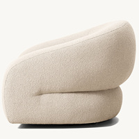 Fauteuil de loisirs Rhoohill en tissu bouclé de style américain, mobilier de salon moderne, fauteuil pivotant pour chambre à coucher