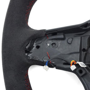 Volante de Cuero Personalizado, Volante de Cuero Genuino Compatible con <span class=keywords><strong>Volkswagen</strong></span> Golf MK8 GTI R Touareg <span class=keywords><strong>ID3</strong></span> Passat Arteon Sports - Product Image 4