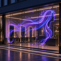 Écran LED transparent pour la publicité sur les vitres des salons de coiffure