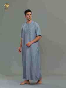 HARAMAIN New Muslim Qatari Men's Arab Burqa Robe White Four-Button Design so gorgeous - Product Image 2