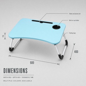 Tavolino Pieghevole <span class=keywords><strong>da</strong></span> Letto, Supporto Portatile per Laptop con Portabicchieri e Slot per Tablet, Scrivania Pieghevole per Studio in Dormitorio - Product Image 3