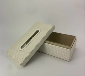 Boîtes de rangement en gros, bacs simples, étanches, multi-usages, en cuir texturé, rectangulaires, pour hôtel et maison, boîte de rangement pour mouchoirs - Product Image 1