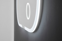 Miroir mural ovale intelligent à LED moderne pour salle de bain, avec éclairage arrière en aluminium à effet d'eau courante, miroirs de bain illuminés