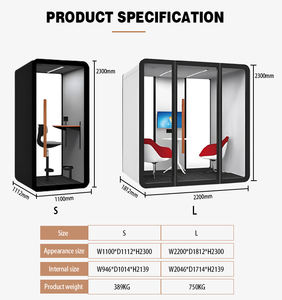 جراب مكتب صامت صوتي حديث داخلي مساحة عمل متنقلة عازلة للصوت لعقد الاجتماعات للفنادق والمكاتب والمنازل أو المراكز التجارية - Product Image 5