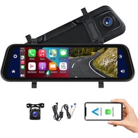 9.66 ''IPS sans fil Carplay Android Auto caméra de recul avant arrière Dash Cam Streaming Media voiture miroir DVR 1 an