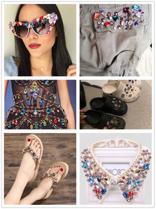 6X10Mm cristal gota de agua costura diamantes de imitación plata garra 4 agujeros vidrio Strass piedra vestido adornos Diy joyería artesanal - Product Image 6