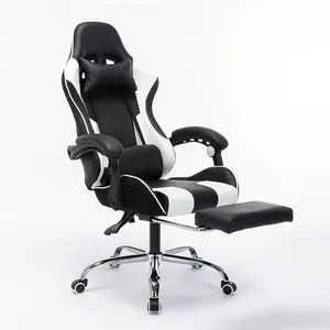 Sedie girevoli ergonomiche per massaggi in pelle sintetica di lusso Silla Gaming Gaming Chair PC Chair con supporto lombare e poggiapiedi