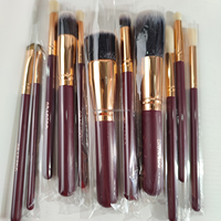 Gracedo – Ensemble de 12 pinceaux de maquillage professionnels véganes de haute qualité, manche en bois, poils synthétiques, pour le visage, le correcteur et le rasage