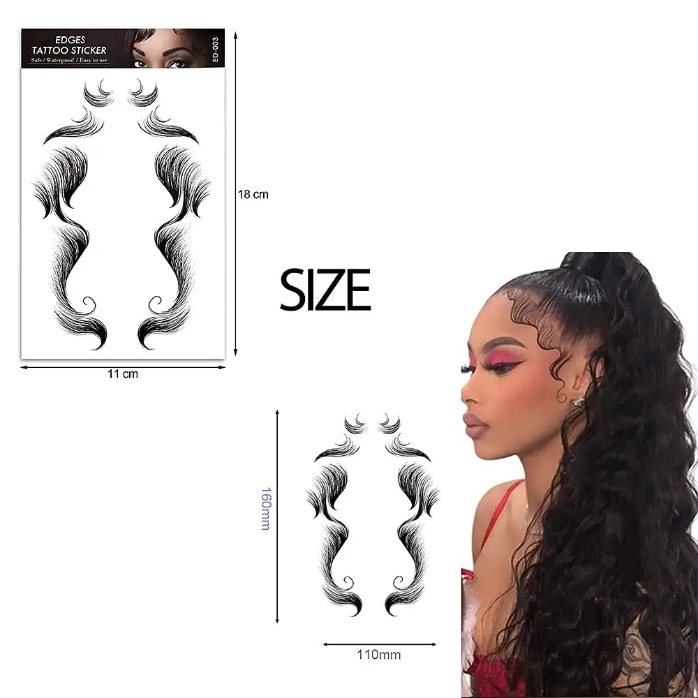 Beliebte wasserdichte Haar Fransen Rand Tattoo Aufkleber Neuheit Perücke natürliche Mode Look Schönheit DIY Haar Locken wickler für Frauen