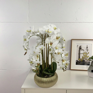 Fleurs artificielles avec pot, grandes orchidées, panneau de plantes artificielles, fleurs d'orchidées en soie PEVA - Product Image 2