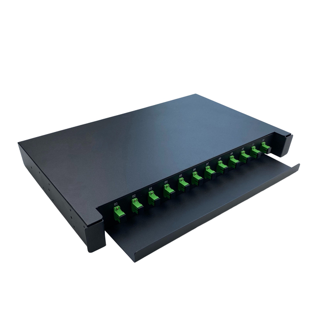 12 Port Fiber Optic Patch Panel 1U 19 Inches Rack Mount LC SC Full Equipment Sliding drawer type Fiber Patch Panel